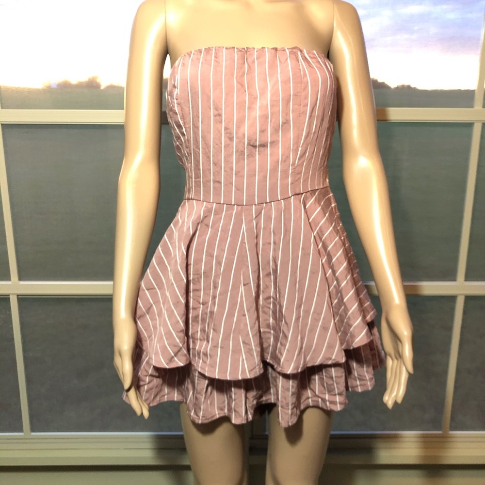 Pink Striped Romper